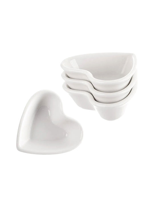 Orion Round Porcelain White Serving Bowl Diameter 7.5cm 4 Pieces