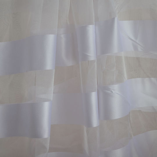 Saray Home Țesătură Perdele Organza Pe Metru Lățime 100cm Alb
