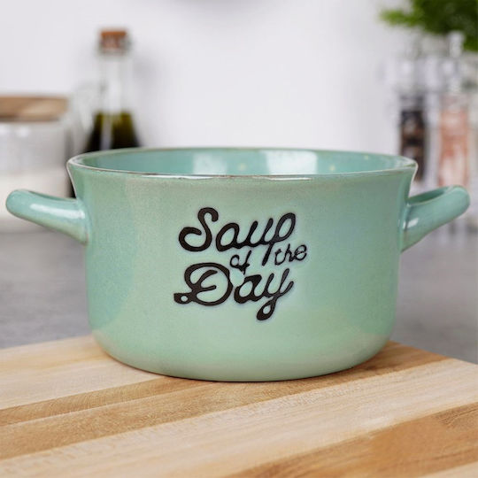 Siaki Collection Bol De Servire Rotund Din Ceramică Verde Cu Diametrul 17 Cm