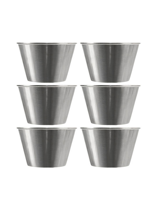 Orion Boluri de Servire pentru Dip Rotund Inox Gri cu Diametru 9.5 cm 6 Bucăți
