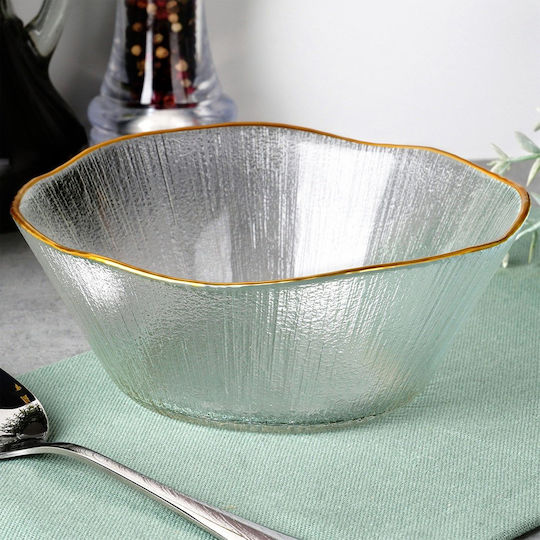 Vilde Vilde Servierschale Rund Glas Gold mit Durchmesser 15cm