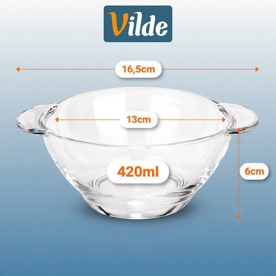 Vilde Servierschale Rund Glas Transparent mit Durchmesser 16,5 cm 12 Stück