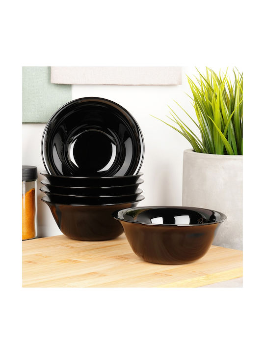 Vilde Servierschale Rund Glas Schwarz mit Durchmesser 13cm 6 Stück