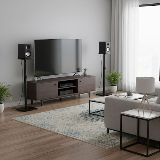 Relaxdays Lautsprecherständer Set 2 Verstellbar 72x30x30 cm Schwarz