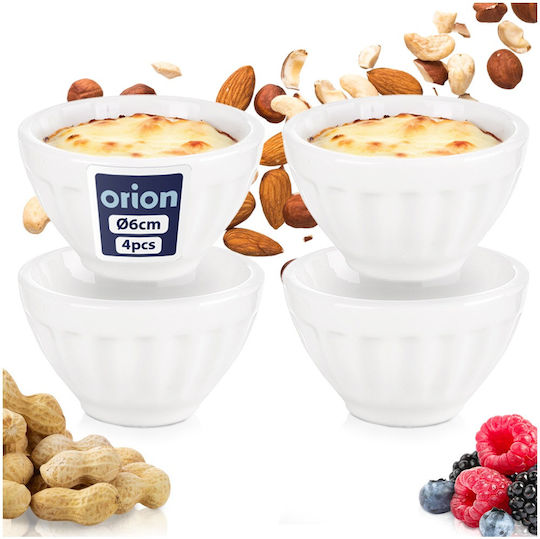 Orion Round Porcelain White Serving Bowl Diameter 6cm 4 Pieces