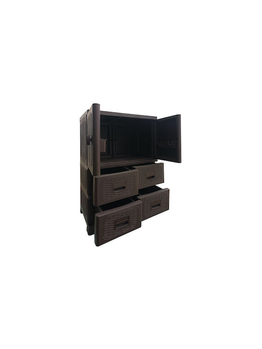Dulap Dublu-Foi Din Plastic Cu 2 Rafturi 70x44x102cm