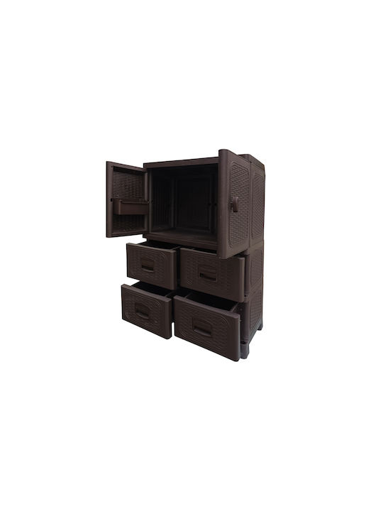 Dulap Dublu-Foi Din Plastic Cu 2 Rafturi 70x44x102cm