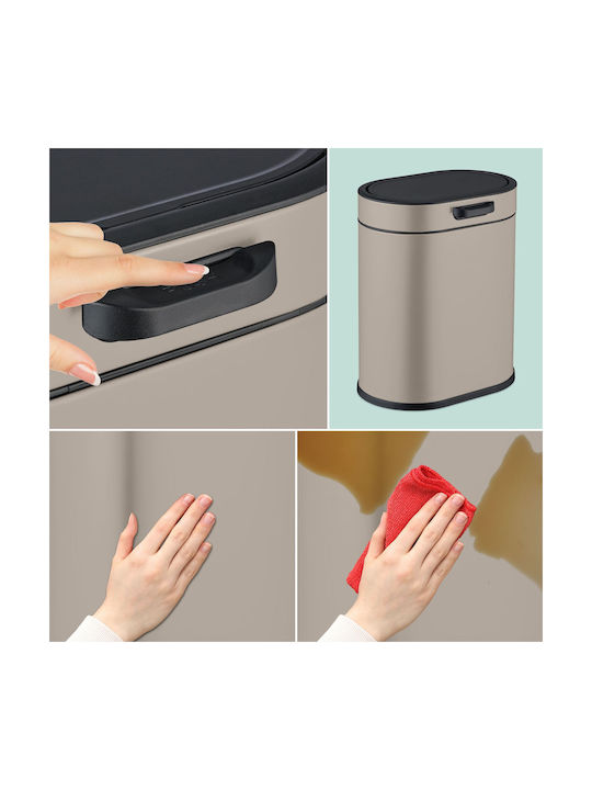 Relaxdays Coș De Gunoi Pentru Dulap Plastic Bej 5lt