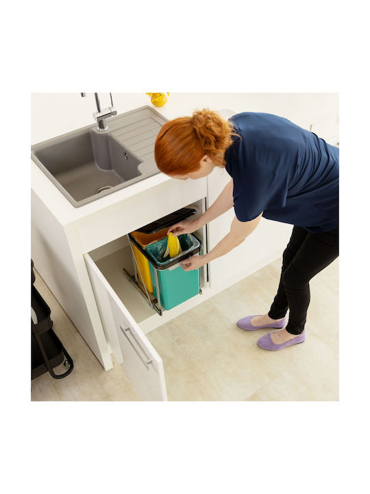 Relaxdays Coș De Gunoi Pentru Dulap Plastic Gri 8lt