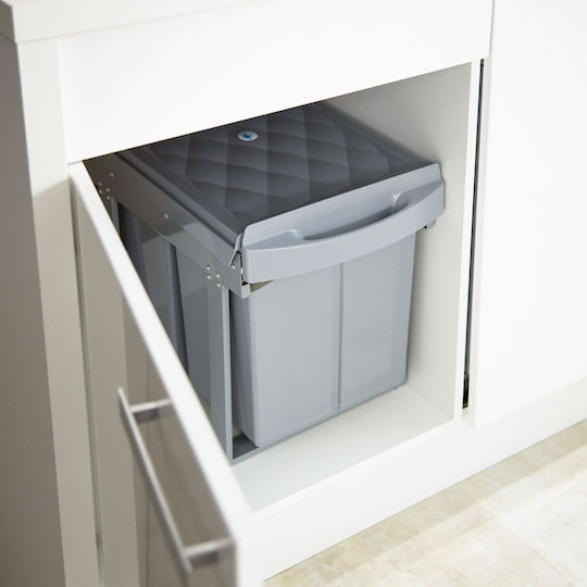 Relaxdays Coș De Gunoi Pentru Dulap Plastic Gri 20lt