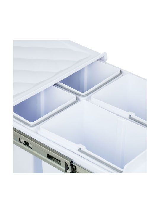 Relaxdays Coș De Gunoi Pentru Dulap Plastic Alb 15lt