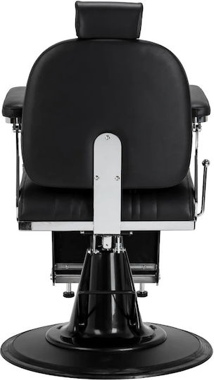 Barber Equipment Καρέκλα Κουρείου Μαύρη με Ρυθμιζόμενο Ύψος και Υδραυλική Ανύψωση