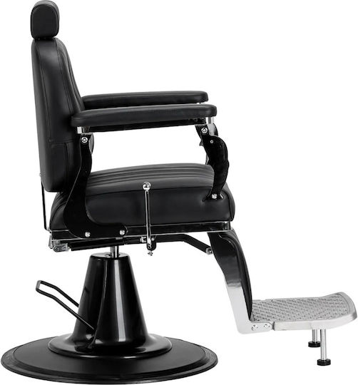 Barber Equipment Καρέκλα Κουρείου Μαύρη με Ρυθμιζόμενο Ύψος και Υδραυλική Ανύψωση