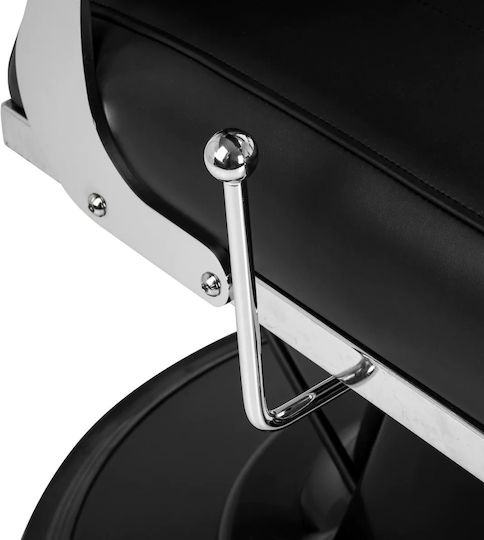 Barber Equipment Καρέκλα Κουρείου Μαύρη με Ρυθμιζόμενο Ύψος και Υδραυλική Ανύψωση