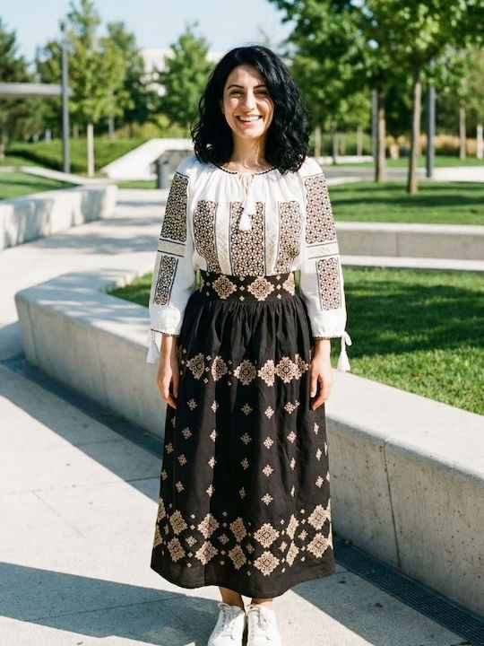 Fustă Floral Neagră