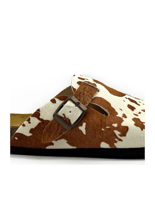 Анатомични Кожени Дамски Пантофи Animal Print Cuero