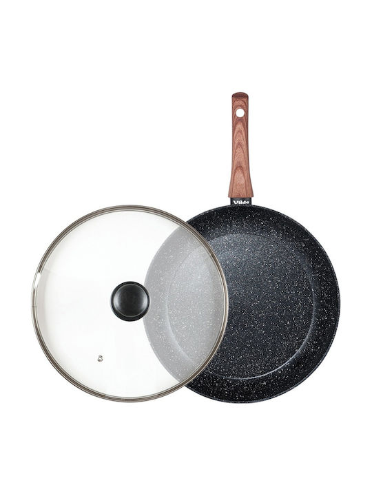 Vilde Vilde Aluminium Pfanne mit Deckel mit Stein Innenbeschichtung 32cm