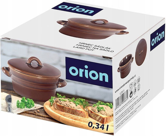 Orion Rundes Hitzebeständiges Kochgeschirr Keramik mit Deckel 13,5x11cm