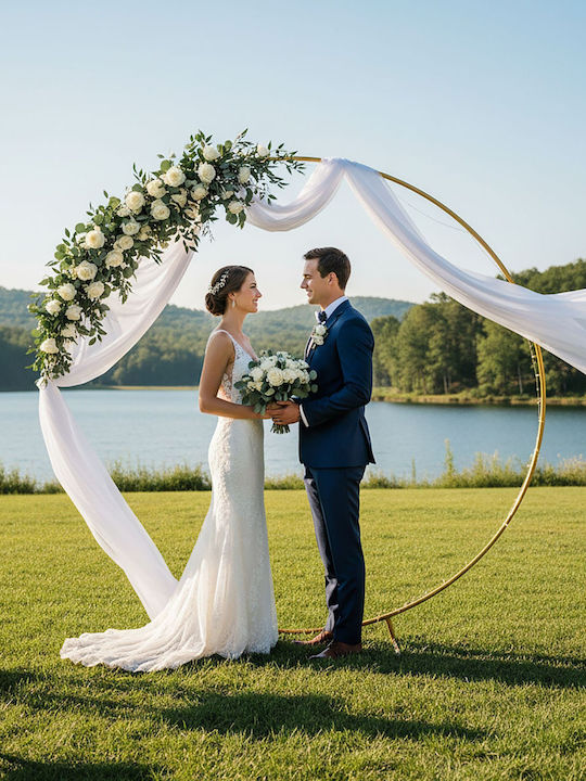 Relaxdays Balloon Arch Gold 195x43x195 Cm