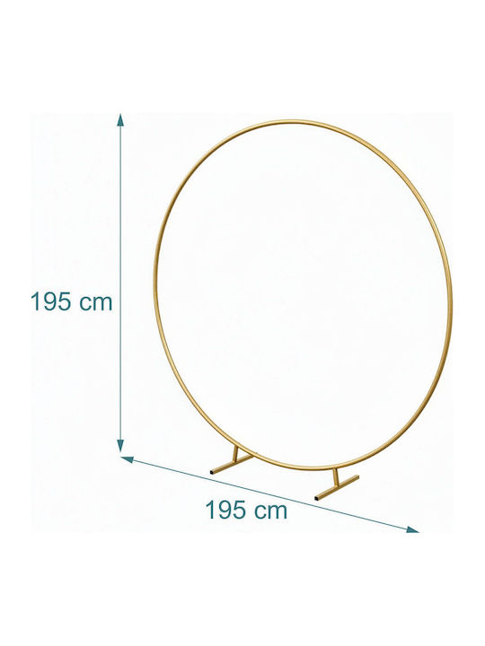 Relaxdays Balloon Arch Gold 195x43x195 Cm