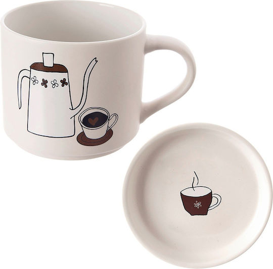 Orion Porzellan Tasse Mit Deckel Beiges 420ml