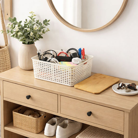 Relaxdays Wooden Storage Box with Lid Multicolour 10.5x25.5x18cm