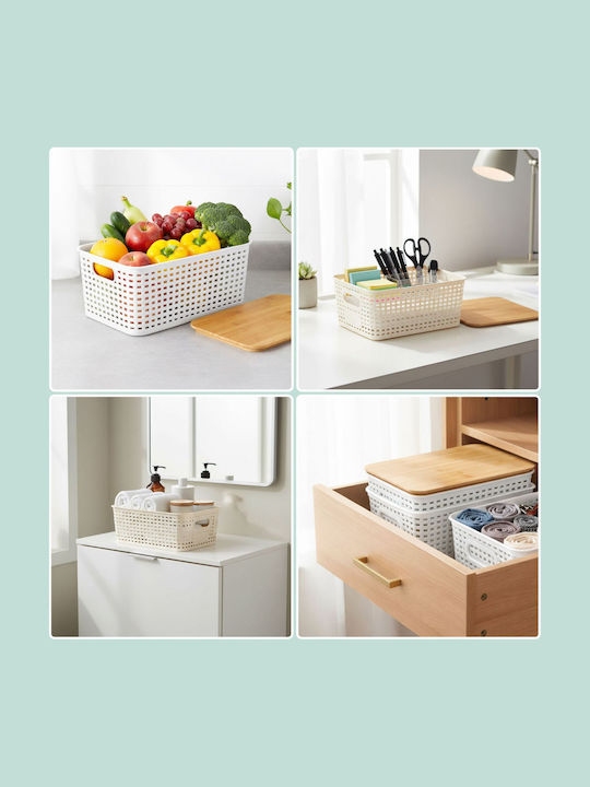 Relaxdays Cutie De Depozitare Din Lemn Cu Capac Multicolor 10.5x25.5x18cm