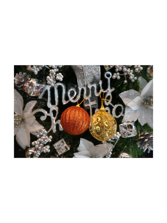 Set 12 Ornamente De Crăciun Pentru Brad Alista Home Tip Glob Cupru Aurit Din Polistiren Cu Finisaj Sclipici Cutie 6 Cm Adâncime X 23 Cm Lungime X 18 Cm Înălțime