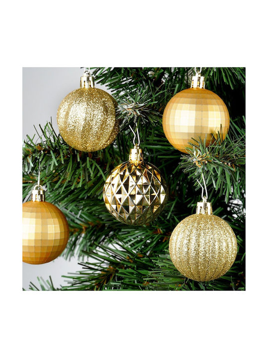 Non-breakable Golden Christmas Tree Baubles 5 Cm 24 Pcs