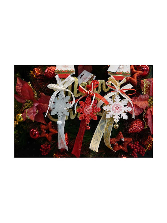 Ornament De Crăciun Pentru Brad Fulgi De Zăpadă Alb Din Lemn 25 Cm Alista Home
