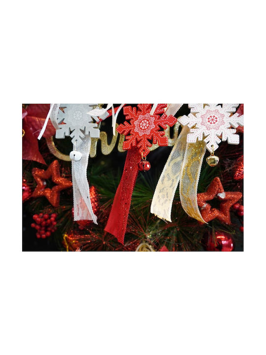 Ornament De Crăciun Pentru Brad Fulgi De Zăpadă Alb Din Lemn 25 Cm Alista Home
