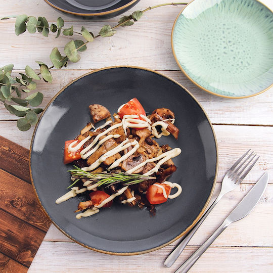 Orion Ceramic Dessert Plate Gray with Diameter 27cm