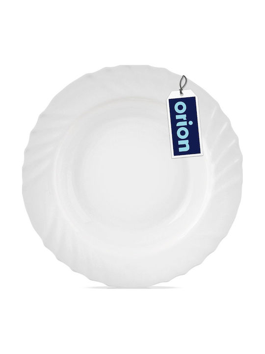 Orion Luna Servierplatte und Schüssel Glas Weiß mit Durchmesser 22,5cm