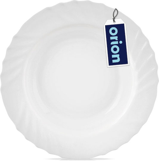 Orion Luna Deep Glass Serving Plate White with Diameter 22.5cm Orion Luna Deep Glass Serving Plate White with Diameter 22.5cm