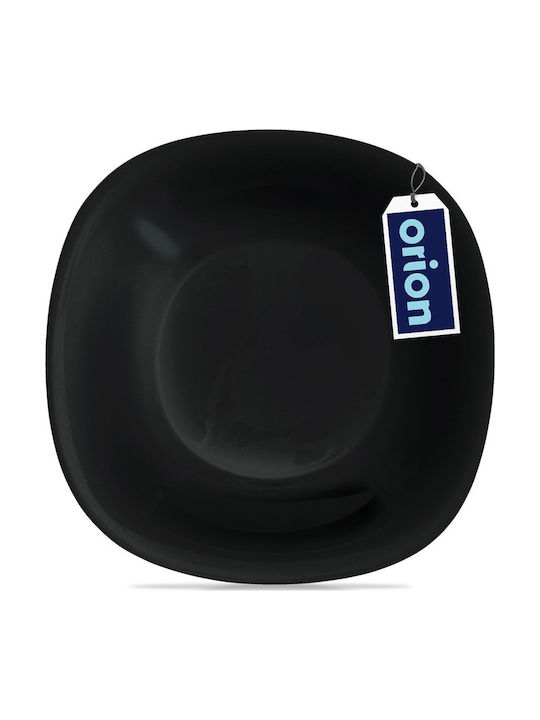 Orion Luna Servierplatte Tiefes Quadratisches Glas Schwarze 21,5x21,5cm