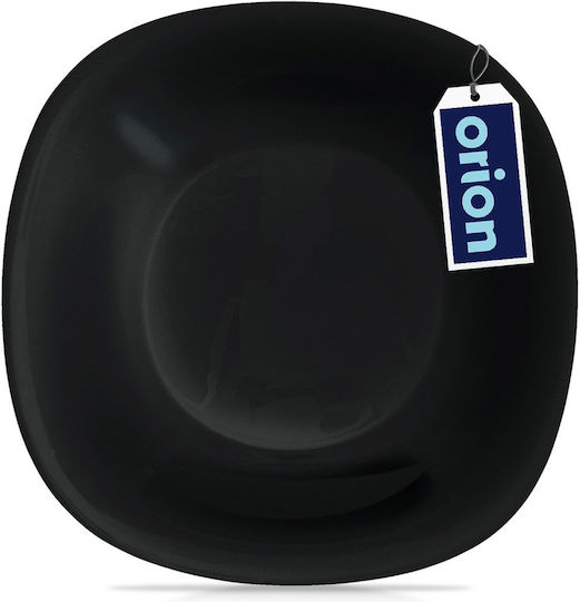 Orion Luna Servierplatte Tiefes Quadratisches Glas Schwarze 21,5x21,5cm
