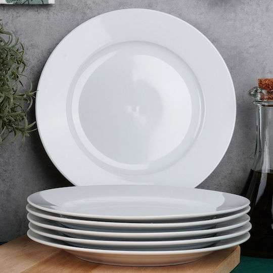Orion Mona Servierplatte für Wüste aus Porzellan Weiß mit Durchmesser 19cm 6 Stück