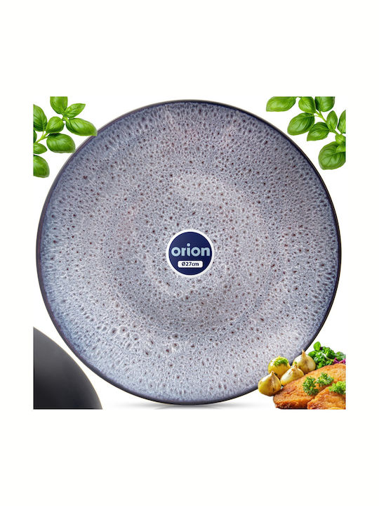 Orion Shallow Ceramic Serving Plate Purple with Diameter 27cm