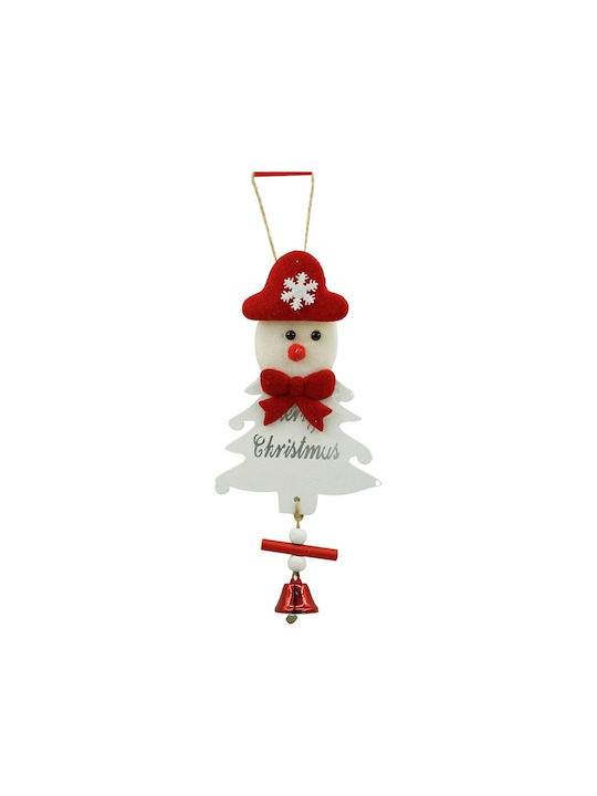 Ornament De Crăciun Pentru Brad Om De Zăpadă Alb Din Lemn 20 Cm Alista Home