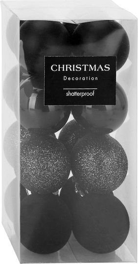 Schwarze Unzerbrechliche Weihnachtsbaumschmuck Kugeln 5 Cm 16 Stück