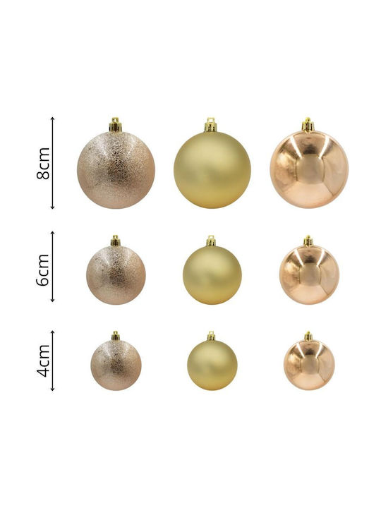 Decorative Plastic Bauble Safe 46 Pcs Mica Copper