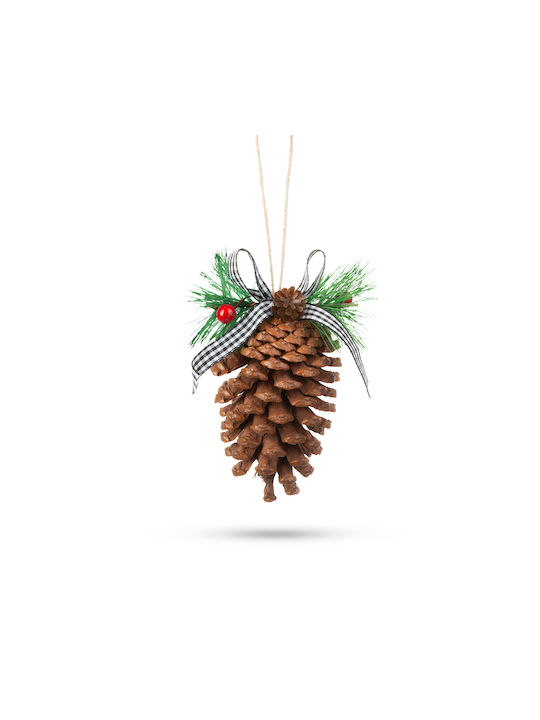 Christmas Tree Decorations Cones 11 X 7 Cm Set 2 Pcs Cones Twigs Red Berries