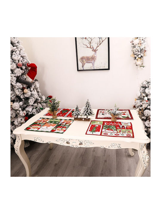 Alista Home Christmas Fabric Placemats Santa Claus 47x33cm