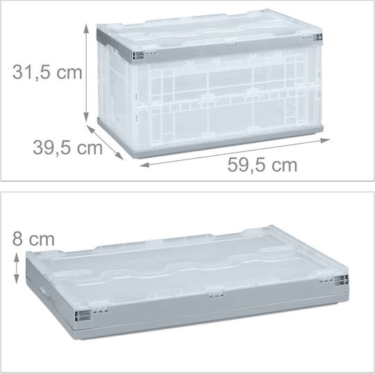Relaxdays Plastic Storage Box with Lid Transparent 31.5x39.5x59.5cm