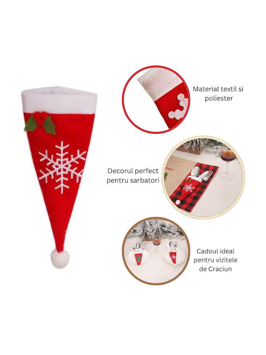 Alista Home Fetă Pentru Masa De Crăciun Suport Pentru Tacâmuri Din Material Textil Roșie 18x7cm