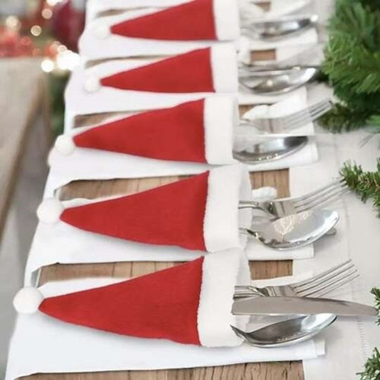 Set Christmas Case for Cutlery Santa Claus 12x6cm 12 Pieces