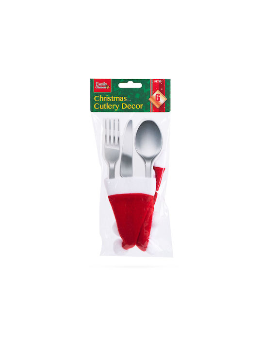 Alista Home Set Fete Pentru Masa De Crăciun Suport Pentru Tacâmuri Moș Crăciun 17x8x2cm 6 Bucăți