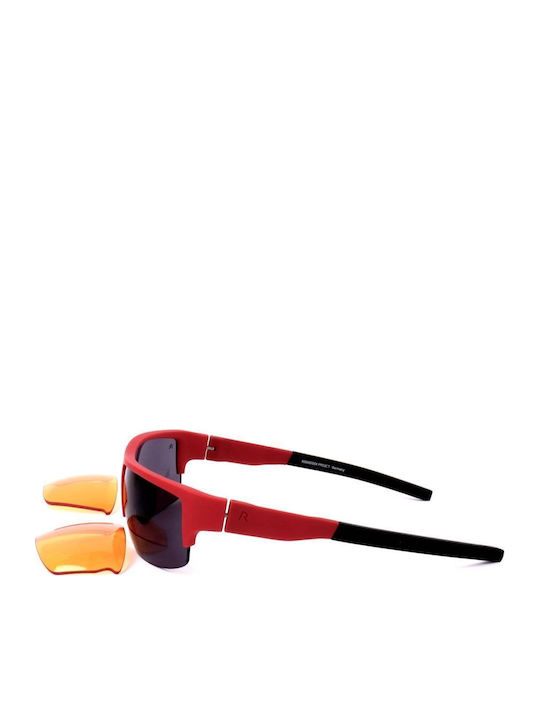 Unisex Sunglasses with Red Frame and Black Lens