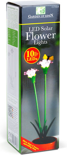 Lampă Solară Floare Violetă 10 Led Alb Cald 8 X 8 X 32 Cm Iluminat Decorativ Grădină Țepușă Ip44