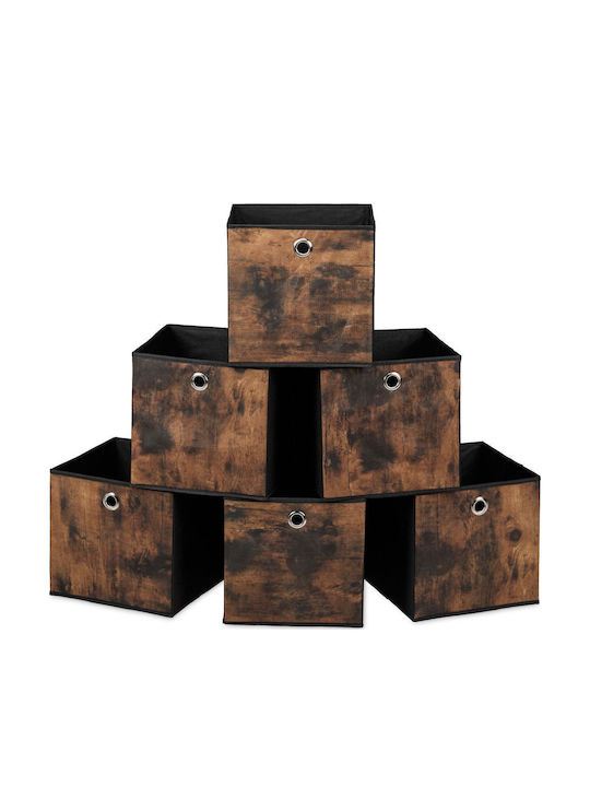 Relaxdays Fabric Black Storage Box 26x26x26cm 6 Pieces